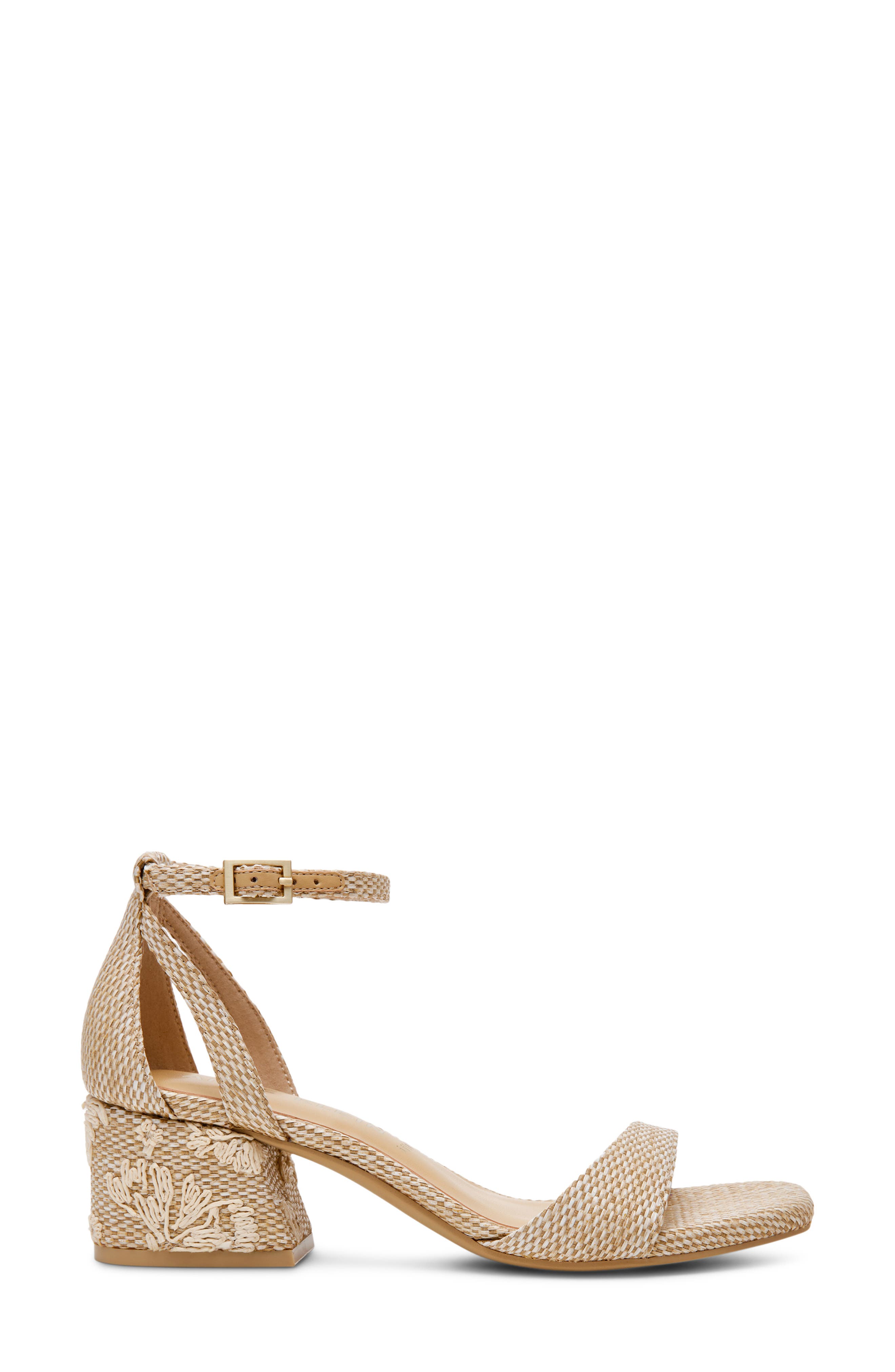Anne Klein Mia Ankle Strap Sandal, Alternate, color, Natural Multi