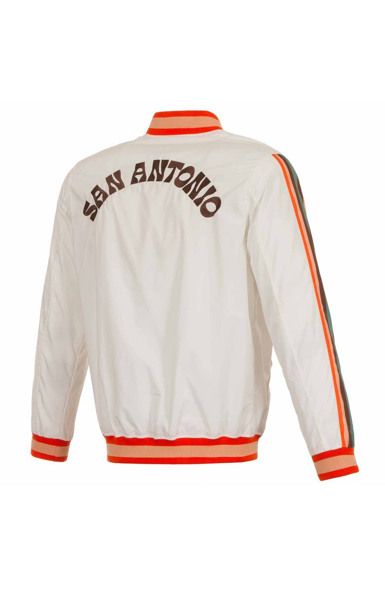 JH DESIGN Men's JH Design White San Antonio Spurs 2023/24 City Edition Nylon Full-Zip Bomber Jacket, Alternate, color,