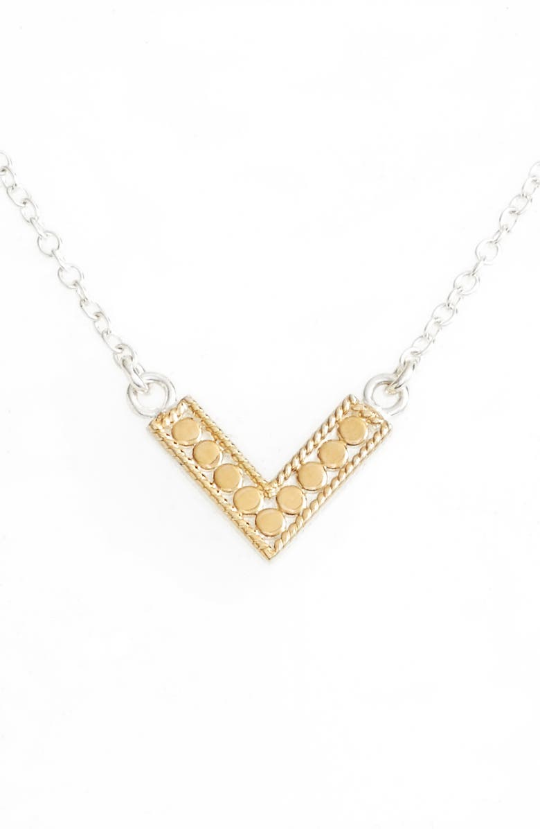 Anna Beck Reversible Mini V-Pendant Necklace, Main, color, 