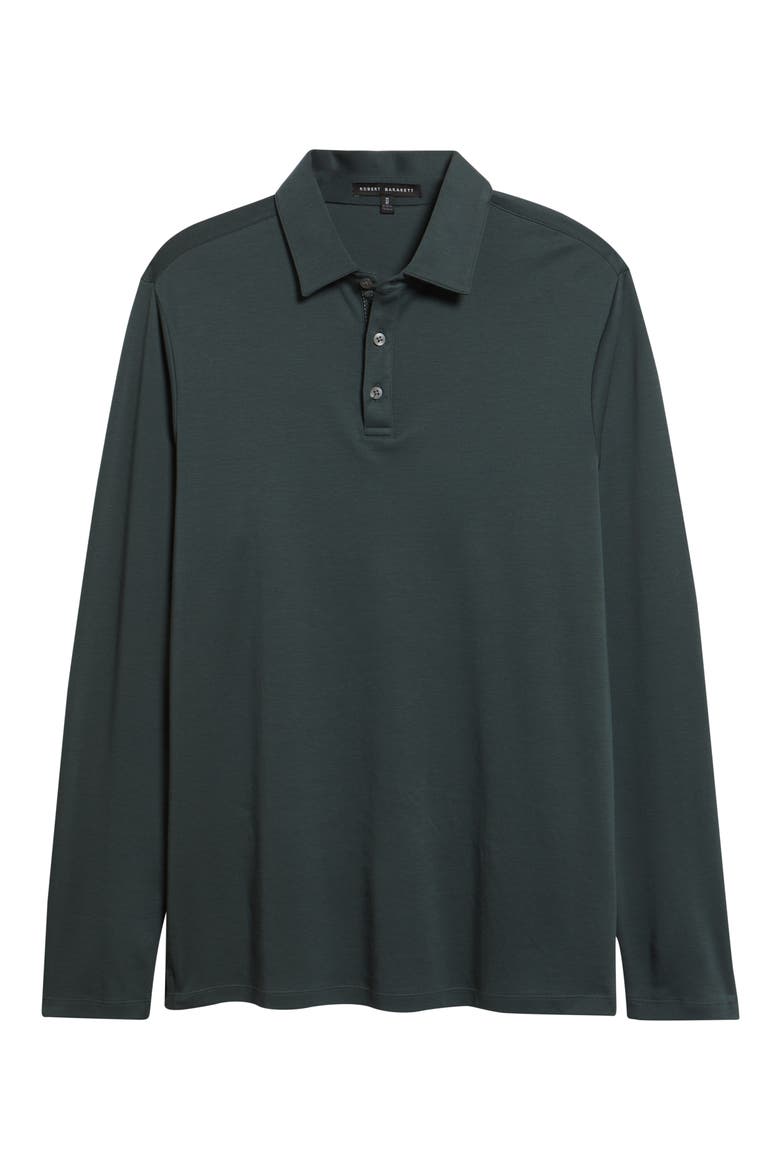 Georgia Long Sleeve Pima Cotton Polo, Alternate, color, DEEP GREEN