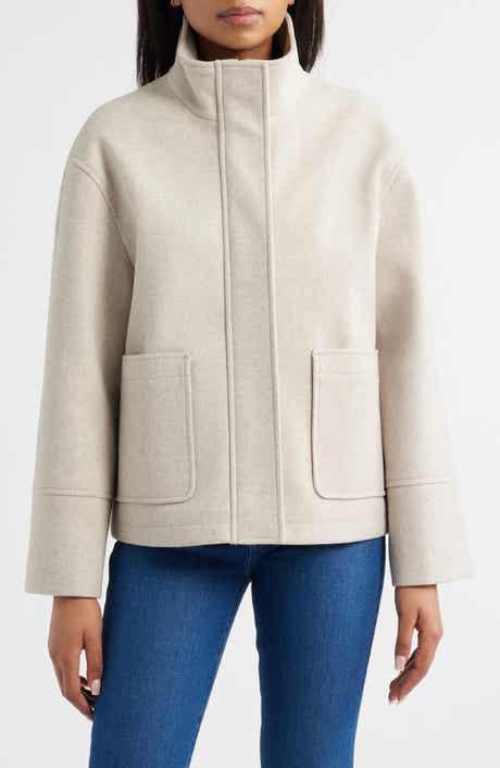 Sam Edelman Stand Collar Felt Jacket