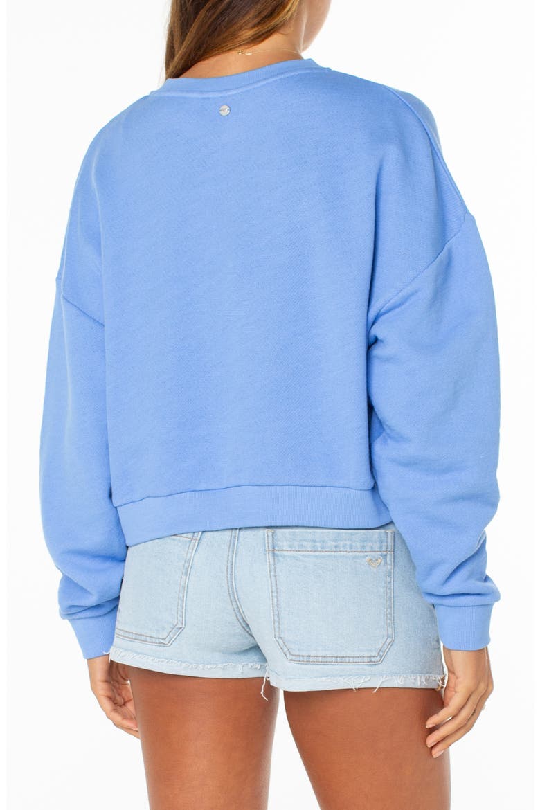 Overcast Relaxed Fit Crop Cotton Henley, Alternate, color, CORNFLOWER