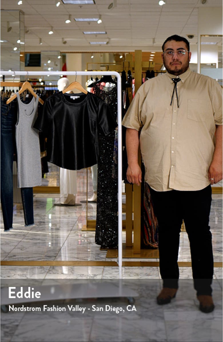 Crop Faux Leather Tee, sales video thumbnail