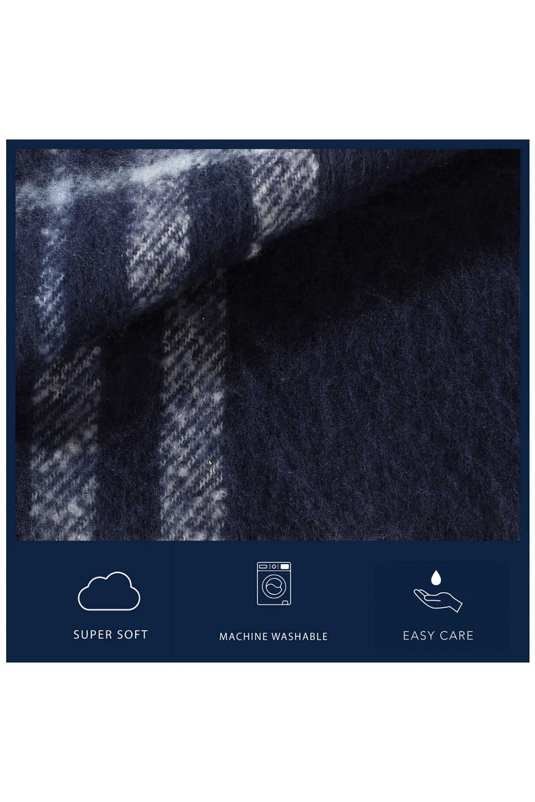Ryan Cove Plaid Decorative Pillow, Alternate, color, DARK BLUE
