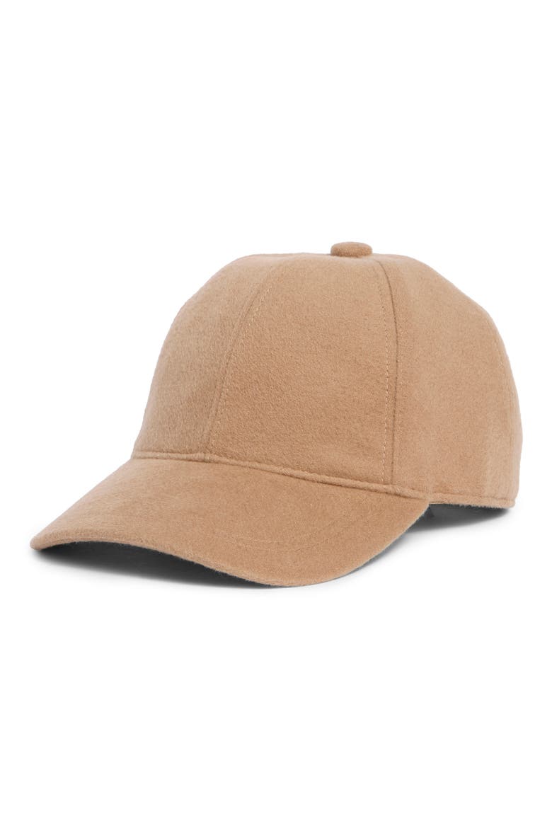 Wool, Cashmere & Silk Baseball Cap, Main, color, CAMEL