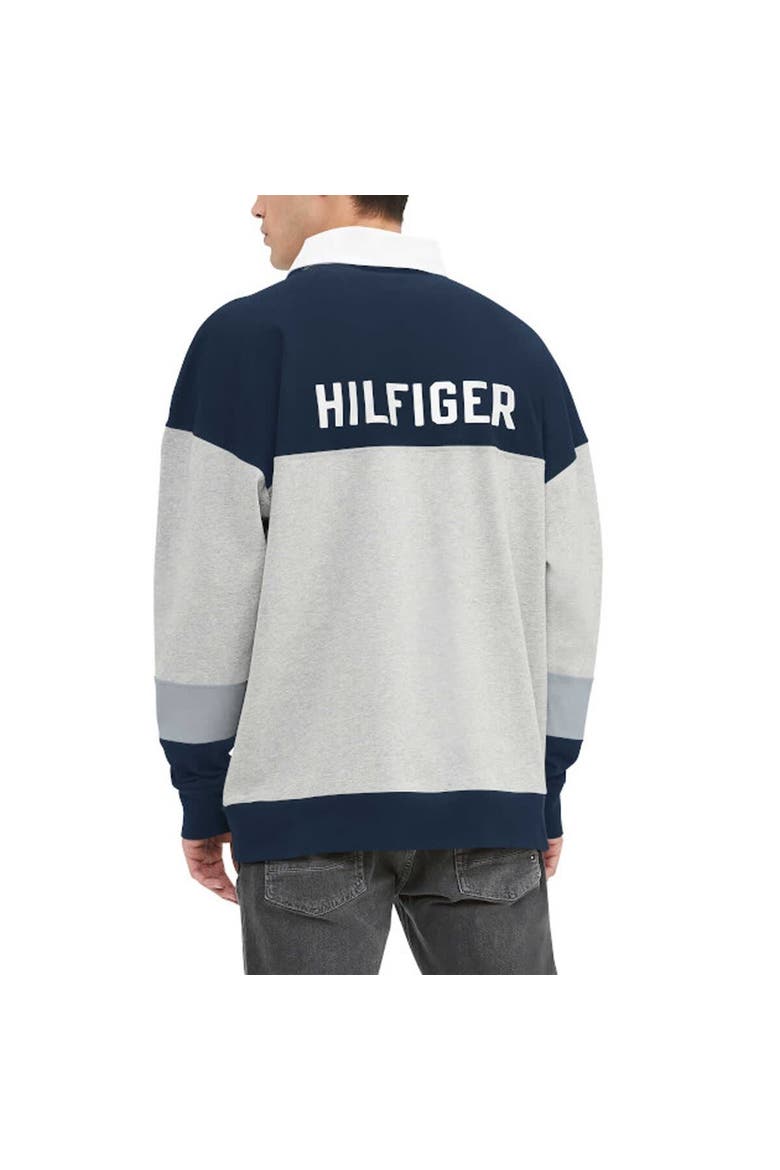 Men's Tommy Hilfiger Heather Gray/Navy Dallas Cowboys Connor Oversized Rugby Long Sleeve Polo, Alternate, color, Heather Gray