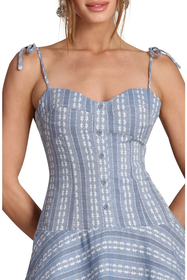 Drop Waist Minidress, Alternate, color, BLUE AND WHITE