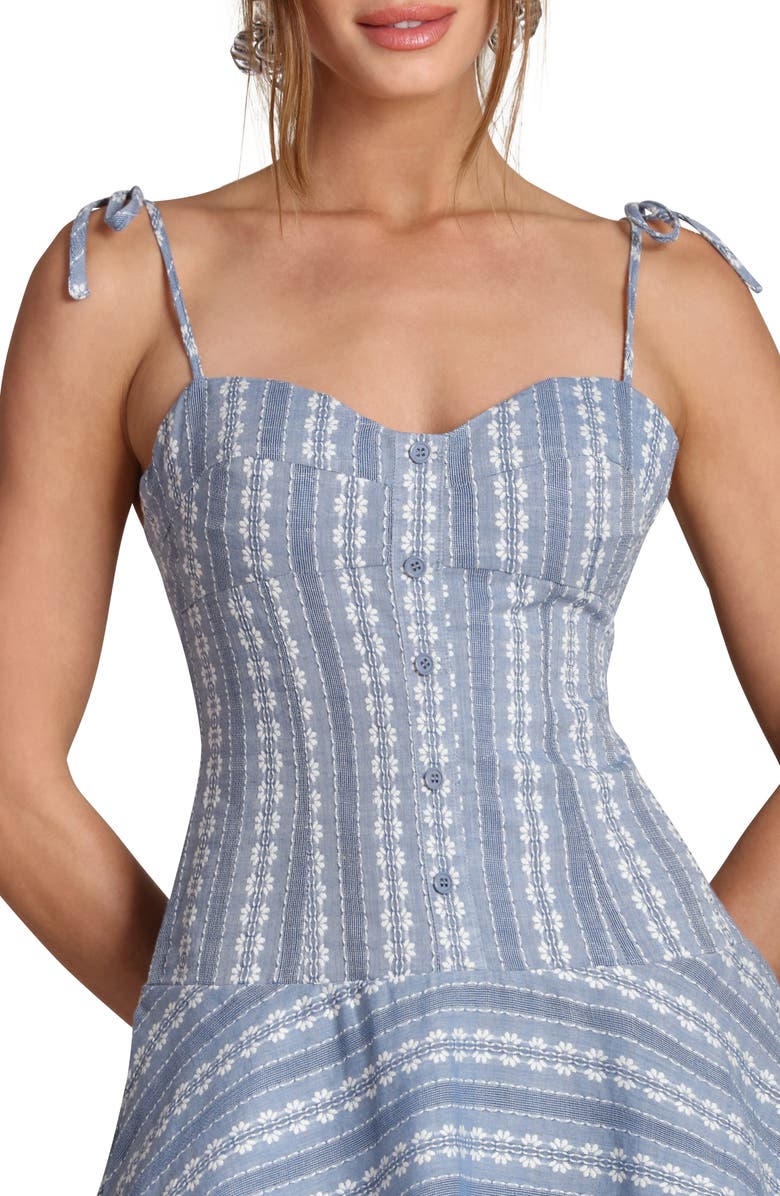 Avec Les Filles Drop Waist Minidress, Alternate, color, Blue And White