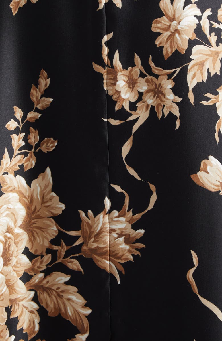 Dolce&Gabbana Rose Print Silk Satin A-Line Skirt, Alternate, color, Rose Print