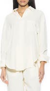 Alexia Admor Amber Oversize Linen & Cotton Button-Up Shirt
