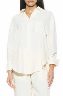 Alexia Admor Amber Oversize Linen & Cotton Button-Up Shirt