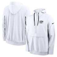 Nike Men's Nike White Cincinnati Bengals Sideline Broken Rules Alternate Anorak Half-Zip Hooded Jacket