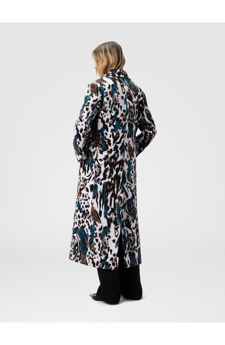 Missoni Long Single-breasted Coat With Animalier Pattern, Alternate, color, Multicoloured