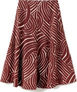 MANGO Geometric Print Midi Skirt