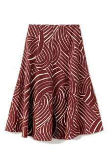 Geometric Print Midi Skirt