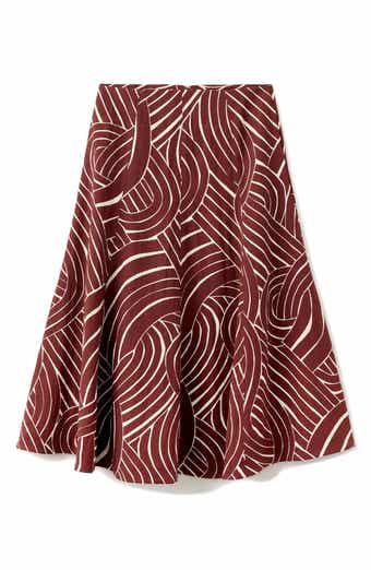 Geometric Print Midi Skirt