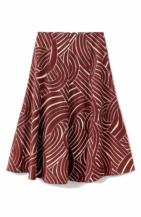 Geometric Print Midi Skirt