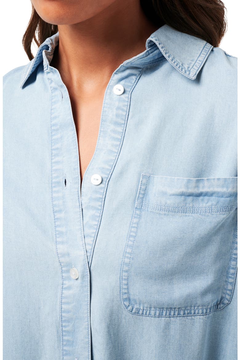 Chambray Button-Up Shirt, Alternate, color, LIGHT WASH