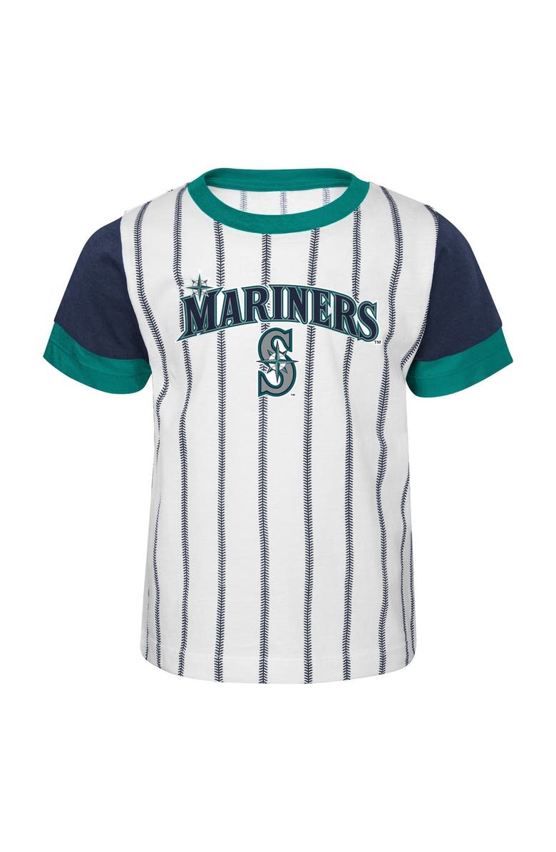Outerstuff Toddler White/Navy Seattle Mariners Position Player T-Shirt & Shorts Set, Alternate, color, 