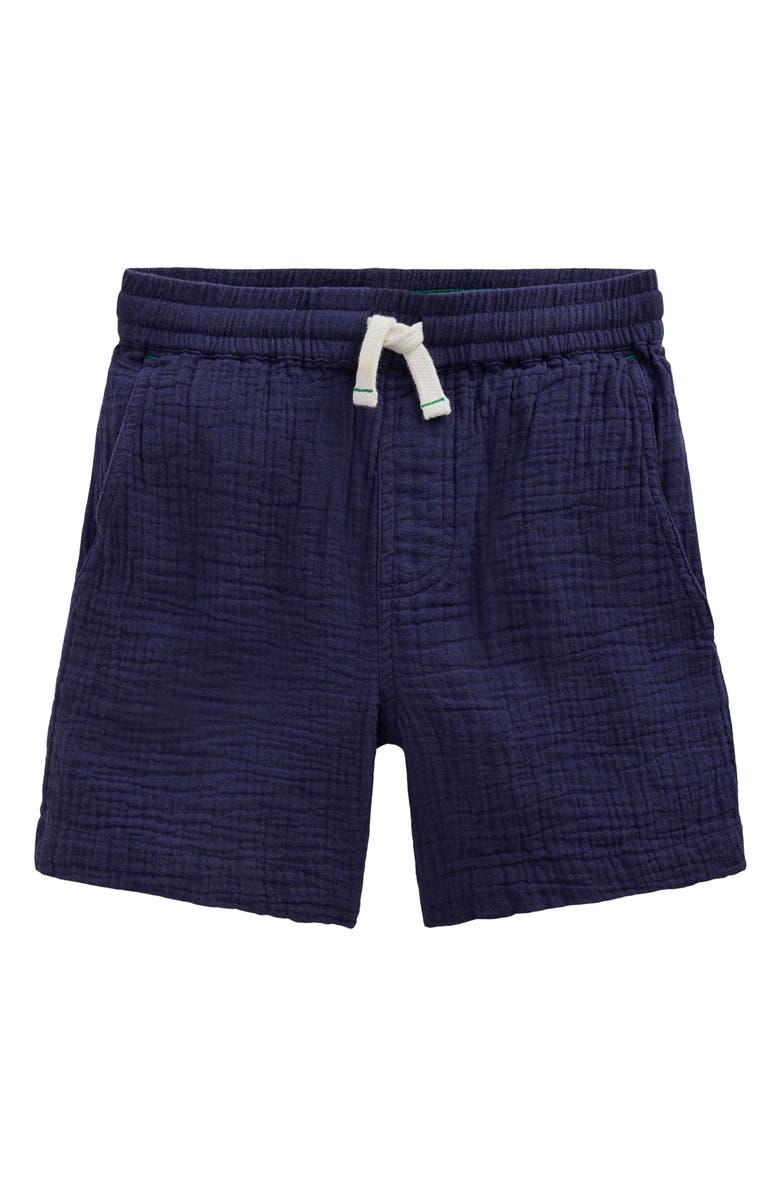 Mini Boden Kids' Double Cloth Drawstring Shorts, Main, color, Navy