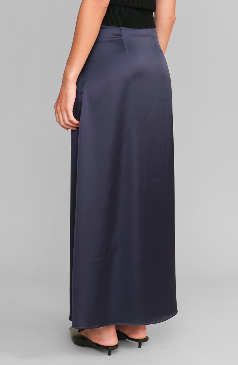 DELUC Marcus Satin Maxi Skirt, Alternate, color, Navy
