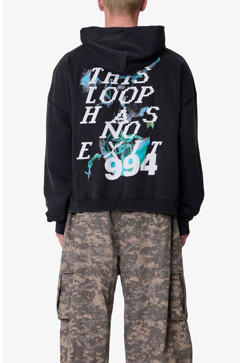 The End Graphic Hoodie, Alternate, color, BLACK