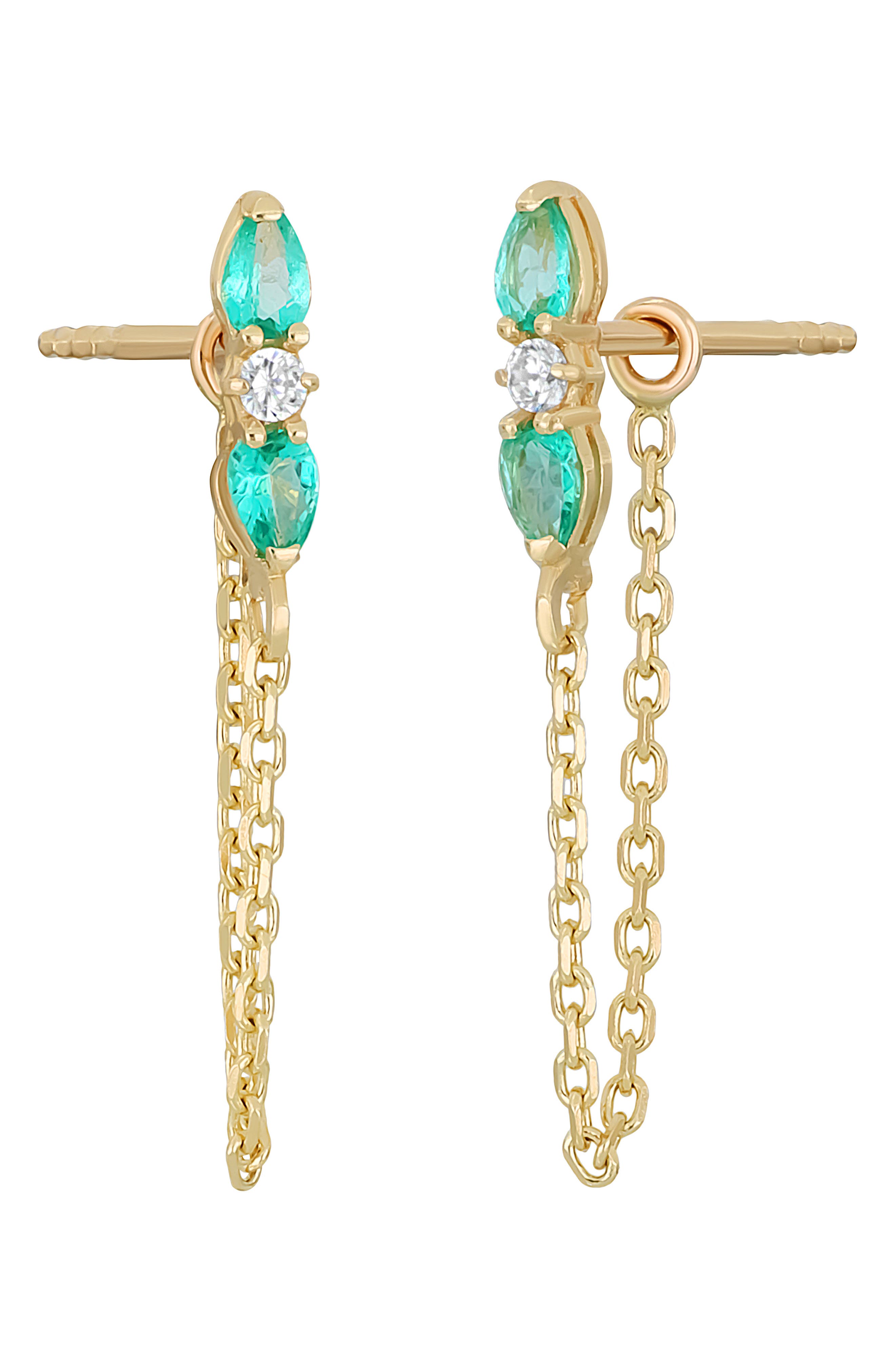 Bony Levy Color Topaz & Diamond Front/Back Earrings