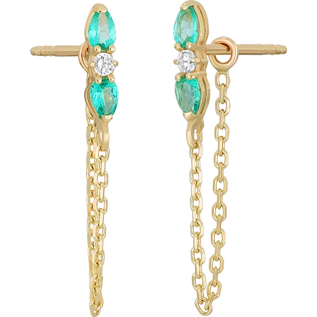 Bony Levy Color Topaz & Diamond Front/back Earrings In Gold