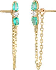 Bony Levy Color Topaz & Diamond Front/Back Earrings