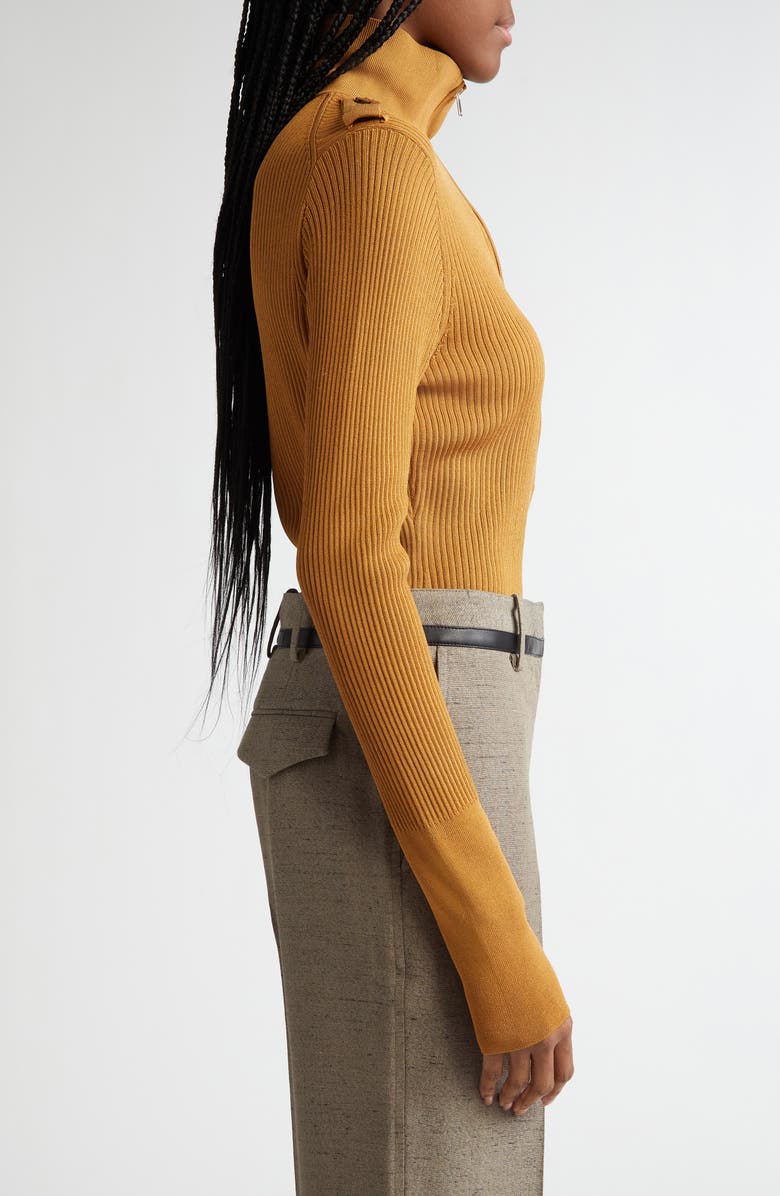 Proenza Schouler Norah Half Zip Rib Top, Alternate, color, 