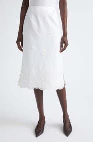 Altuzarra Malik Floral Appliqué Midi Skirt