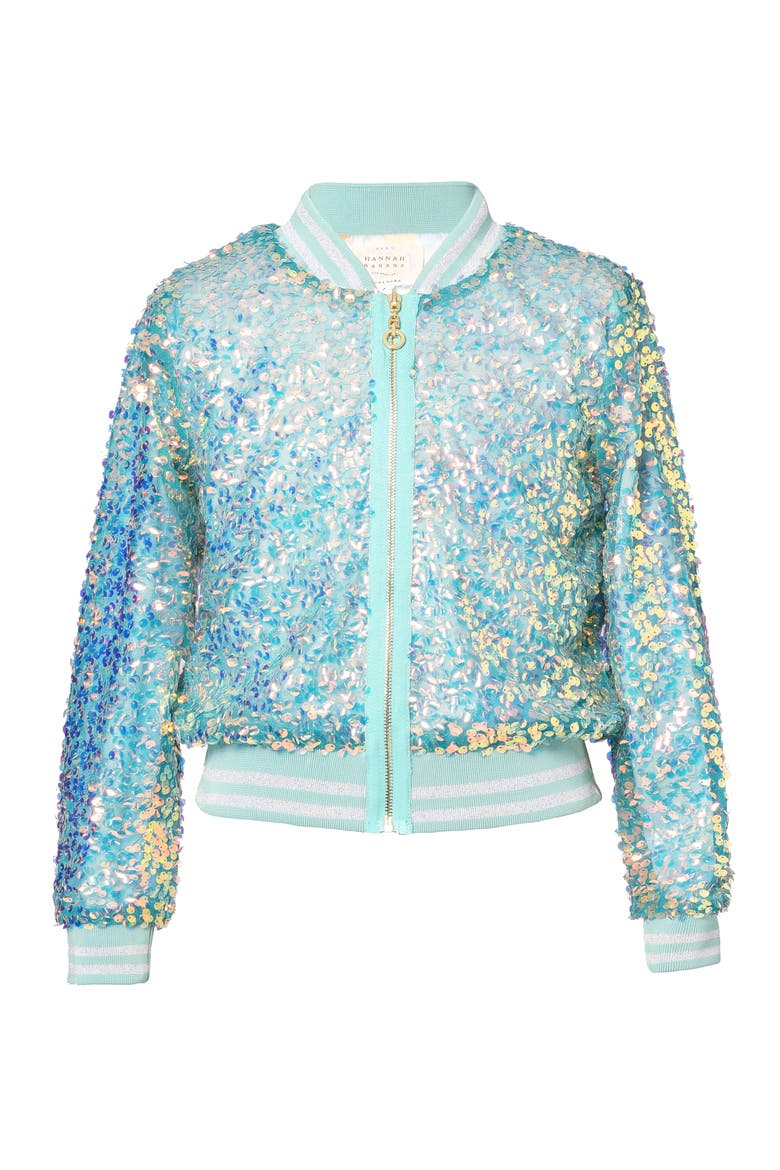 Kids' Sequin Bomber Jacket, Main, color, GREEN
