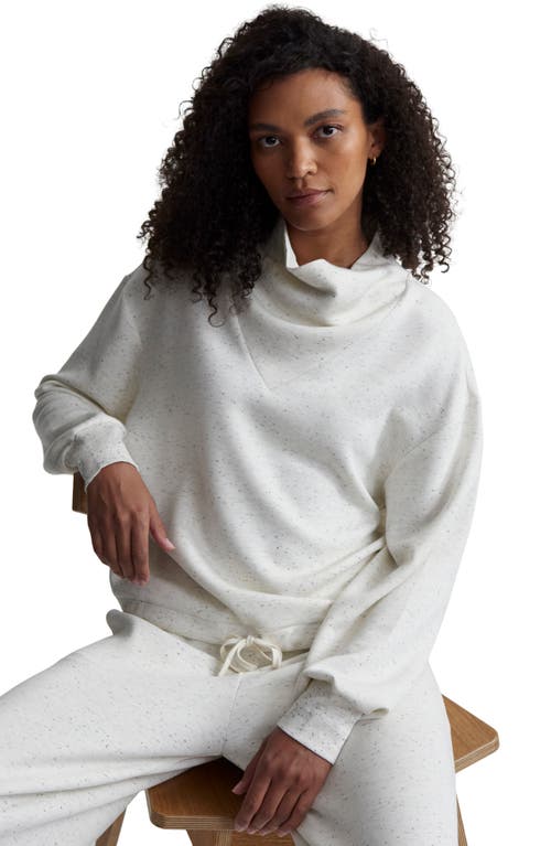 Varley Betsy Funnel Neck Sweatshirt In Ivory Marl Fleck