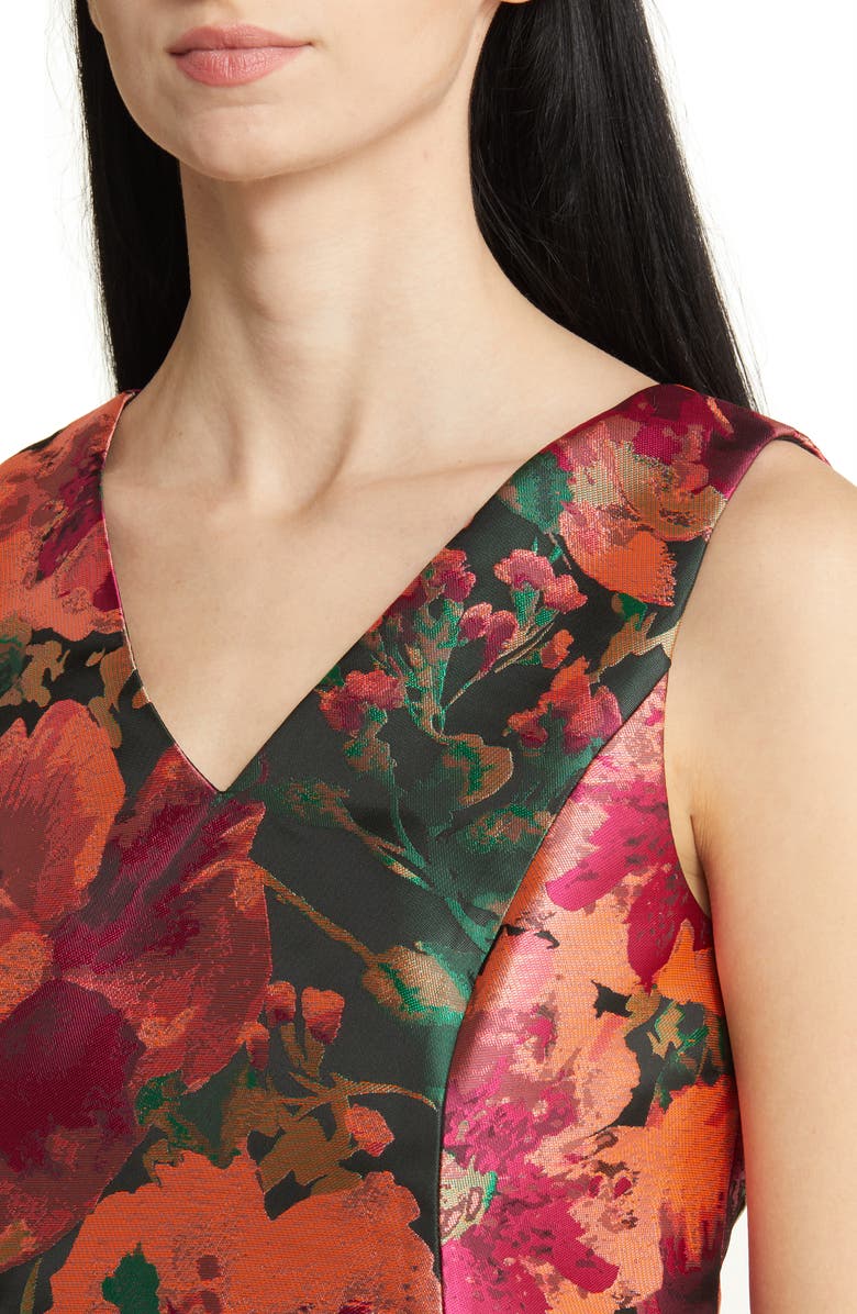 Anne Klein Floral Jacquard Sheath Dress, Alternate, color,