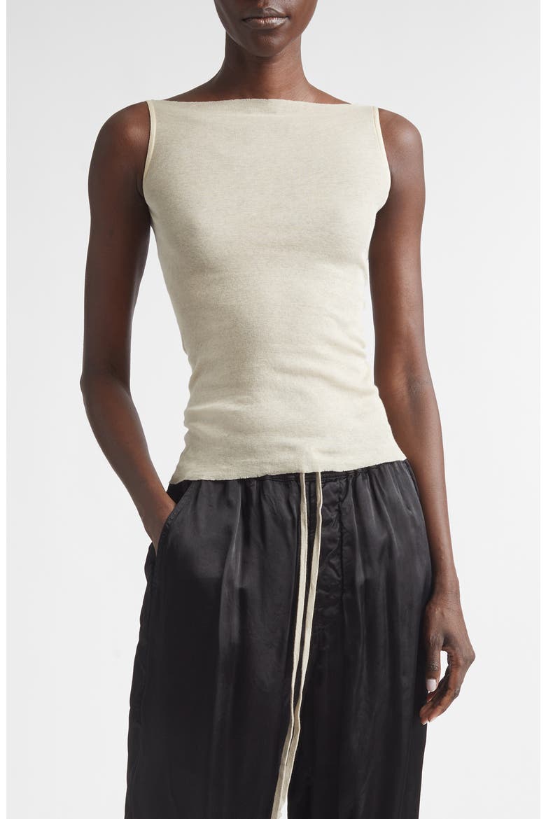 Raw Edge Cotton Tank, Main, color, SAND