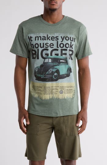 Philcos Volkswagen Bigger Bug Graphic T-shirt In Light Green