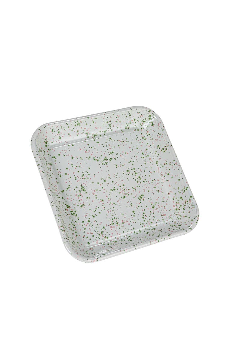 Storied Home Speckled Enameled Metal Platter, Main, color, Cream