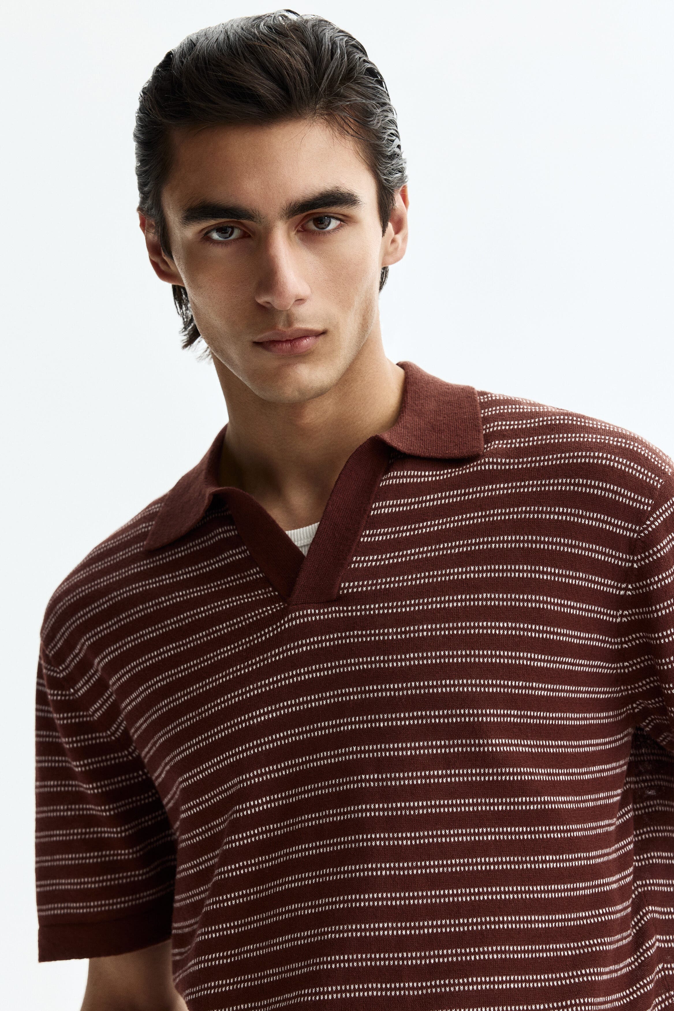 Regular Fit Linen-blend Polo Shirt - image 4