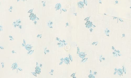 Abound Button Front Camp Shirt In Ivory- Blue Rosebuds