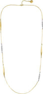 Vince Camuto Crystal Station Long Silver- Necklace
