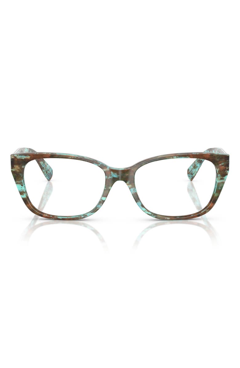 Tiffany & Co. 54mm Pillow Optical Glasses, Main, color, Blue Havana