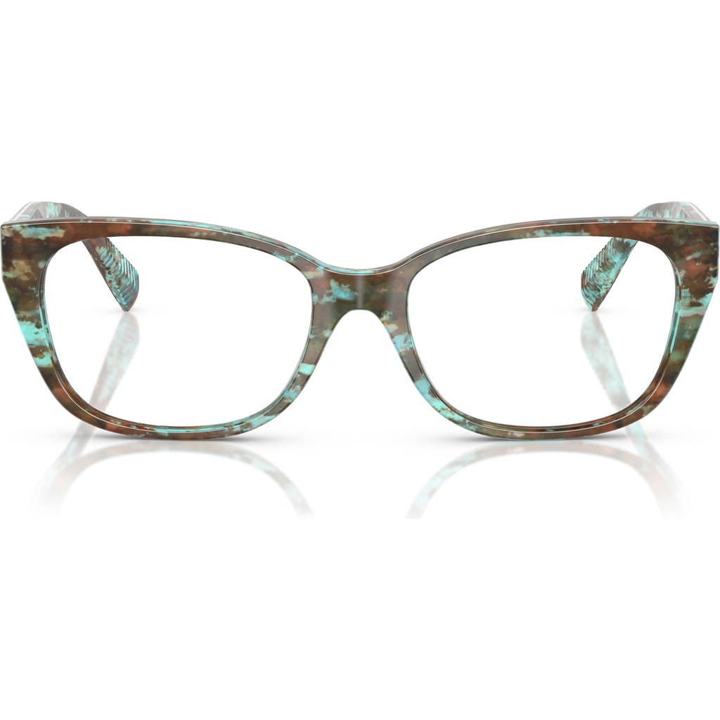 Tiffany & Co . 52mm Pillow Optical Glasses In Blue Havana