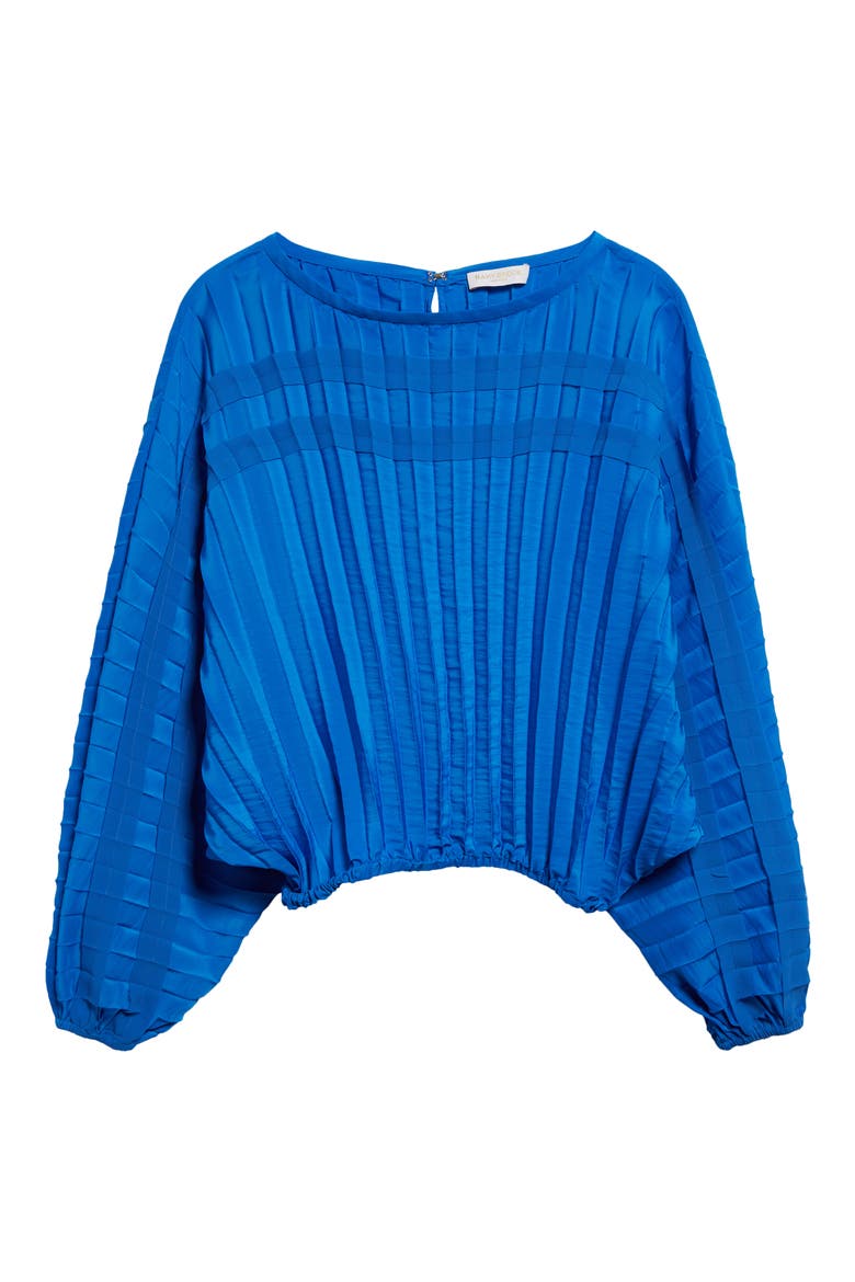 Macy Pleated Bubble Top, Alternate, color, MARRAKECH BLUE