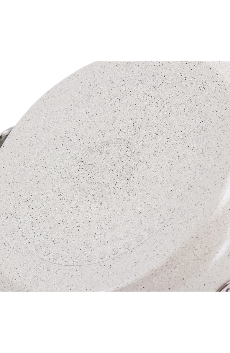 Korkmaz Granita 2.5 Liter Aluminum Nonstick Low Casserole with Lid, Alternate, color, Beige