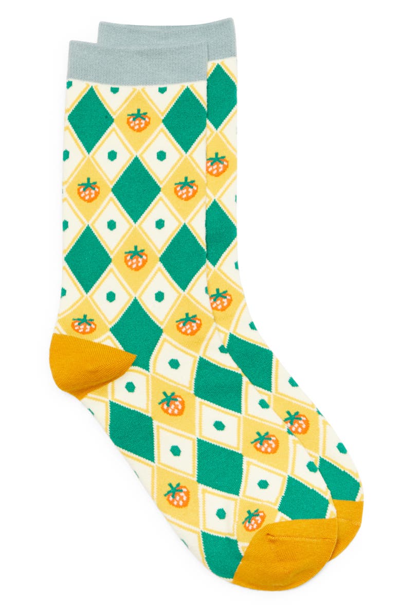 Rainbow Unicorn Birthday Surprise Crew Socks, Main, color,