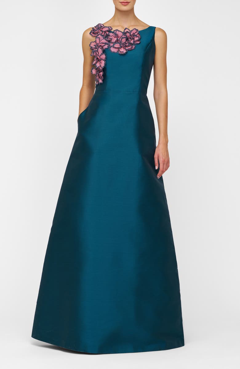 Kay Unger Giselle Embellished A-Line Evening Gown, Main, color, Lotus Pink