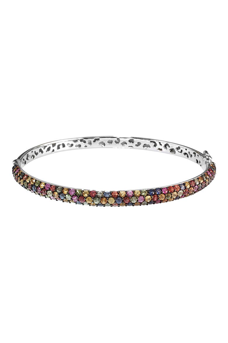 Multicolored Sapphire Hinge Bracelet, Main, color, SILVER MULTI