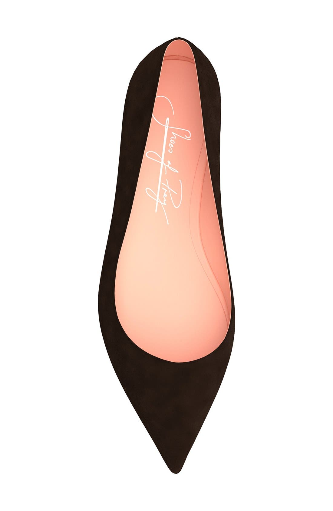Pointy Toe Flat, Alternate, color, BROWN SUEDE