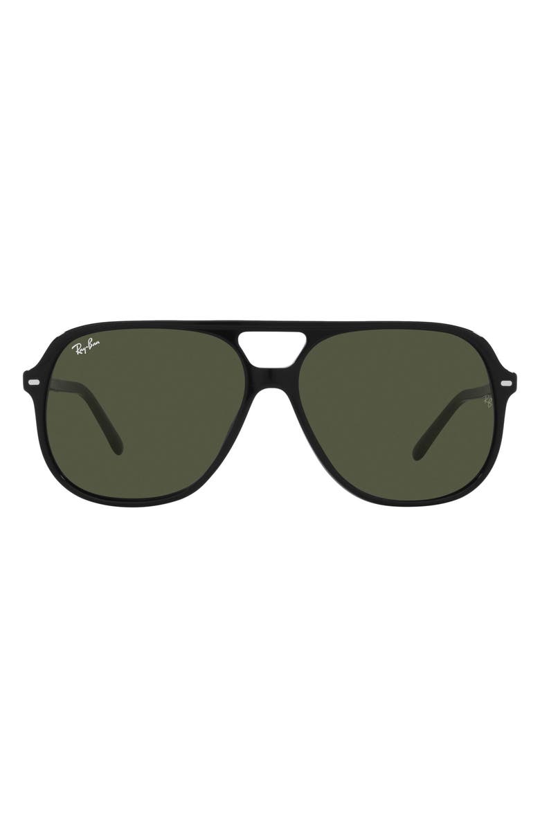 Ray-Ban Bill 60mm Square Sunglasses, Main, color, Black/ Green