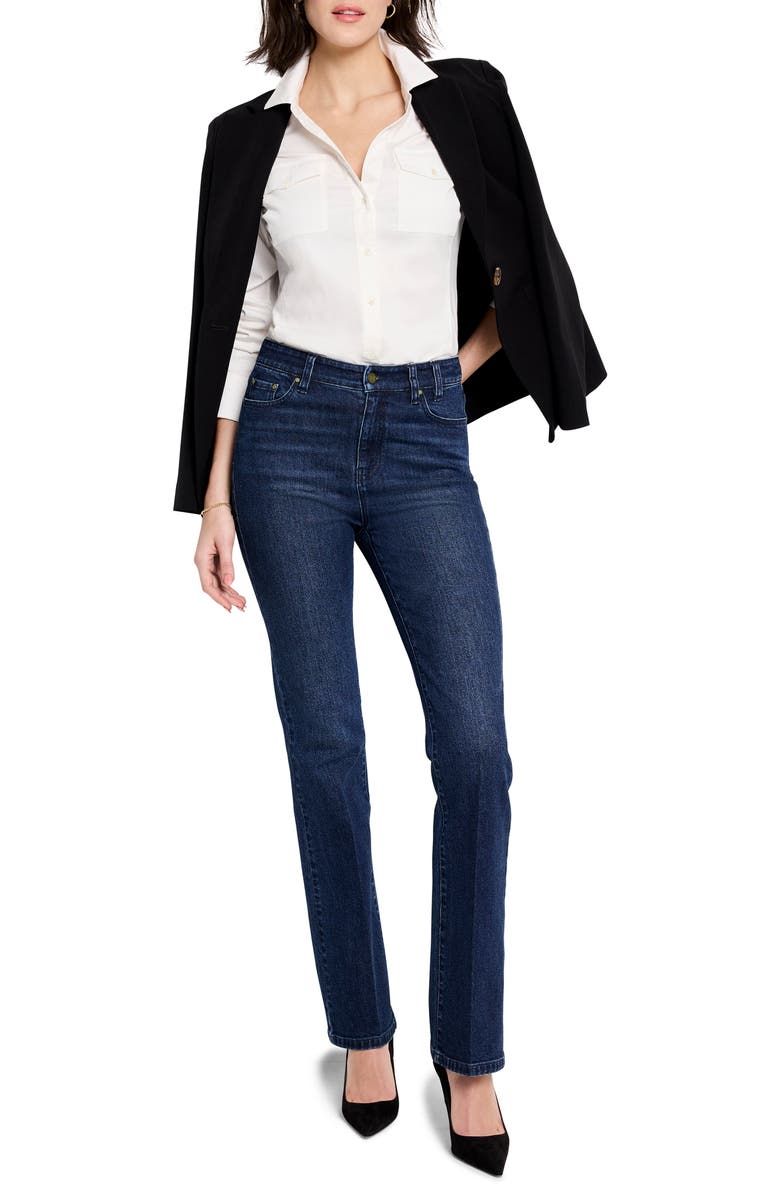 NIC+ZOE Mix Media Button-Up Shirt, Alternate, color, Paper White